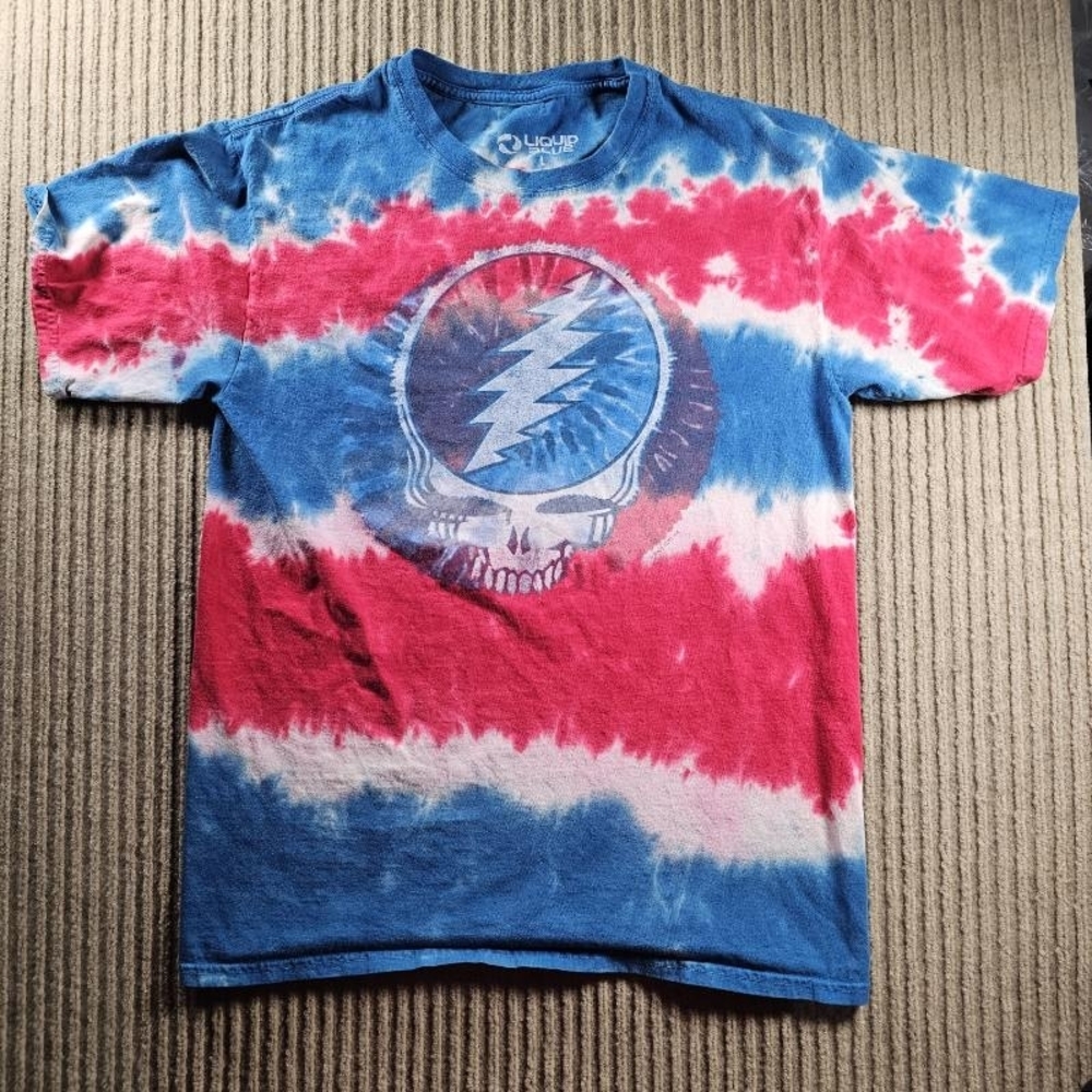 Vintage Grateful Dead Liquid Blue T-Shirt 100% PreShrunk Cotton Sz L